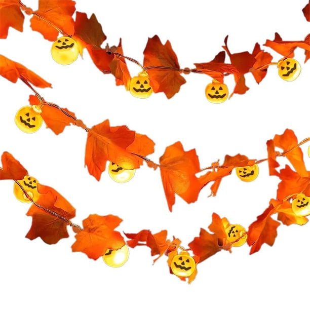 Festival De La Linterna De Halloween Guirnalda De Otoño Calcomanía Para El Hogar Luces De Cadena Decoración De Vacaciones Colgante De Jardín Decorativo Monstrate HA041203-02