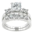 thumbnail image 2 of Precious Stars R07593R-C01-06 Ensemble Nuptiale en Zircone Cubique Argentée, 2 of 4
