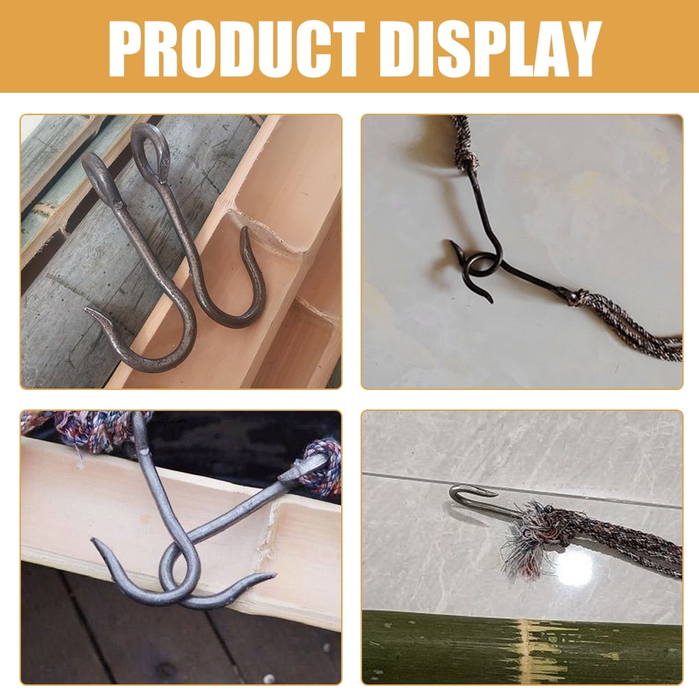 WESIEVYA 2Pcs Iron Metal Hanging Hook Heavy Duty Hook for Garden Tools and Hardware