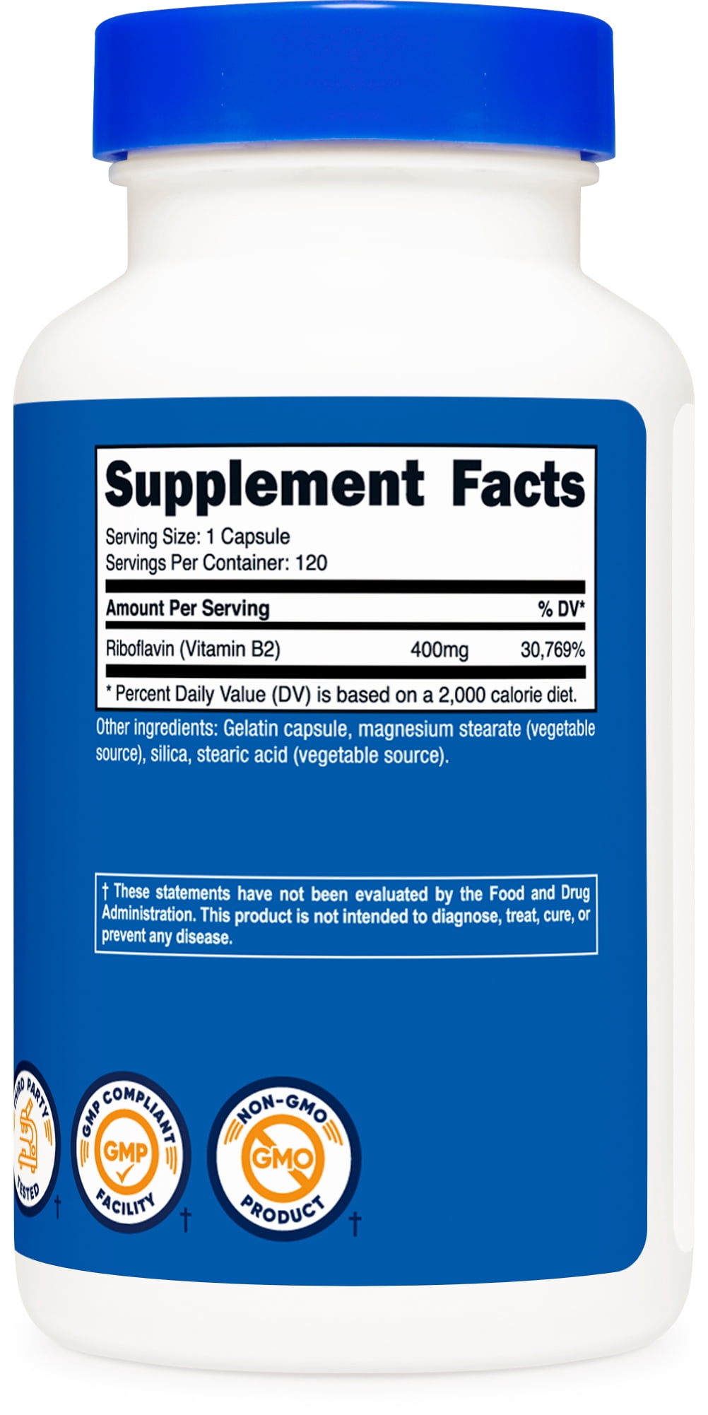 Nutricost Vitamin B2 (Riboflavin) 400mg, 120 Capsules, Supplement