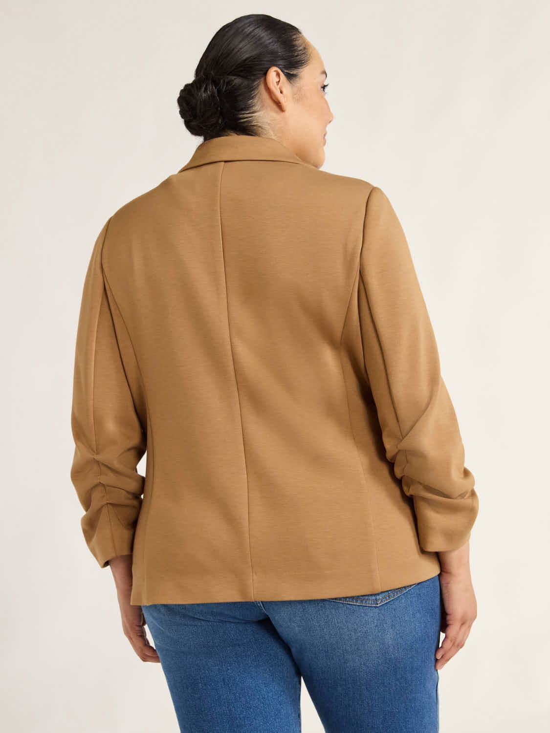 Scoop Women's and Women’s Plus Relaxed Ultimate ScubaKnit Blazer with Scrunch Sleeves, Sizes XS-4X