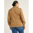 thumbnail image 4 of Scoop Women's and Women’s Plus Relaxed Ultimate ScubaKnit Blazer with Scrunch Sleeves, Sizes XS-4X, 4 of 5