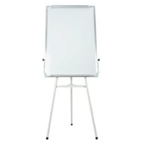 Anvazise Tripod Writing Board with Paper Clamp And Pen Storage Rack, Single-sided Foldable Magnetic Whiteboard, Smooth Writing Surface Adjustable Height Whiteboard with Non-slip Rubber Feet (White)