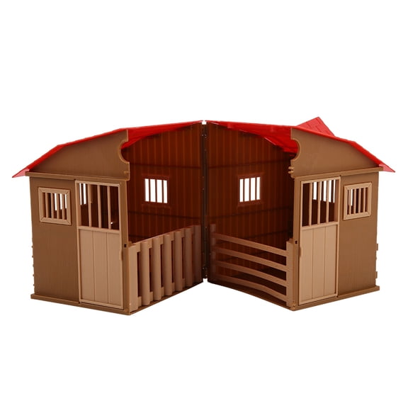 NFTIGB Complete Miniature Simulation Farmhouse Barn & Farm Animal Figurines Playset for Kids, Scenic Greenery Backyard Farm House Accessories Toy (34.0 x 20.0 x 16.0 inches / 86.4 x 50.8 x 40.6 cm)