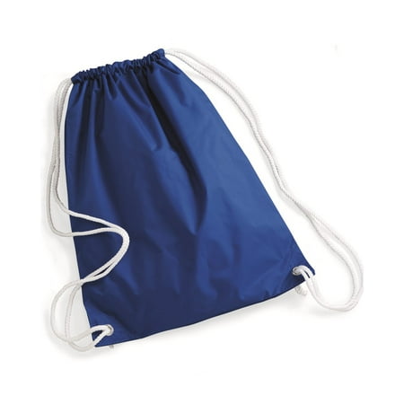 Royal Bag - Liberty Bags Nylon Drawstring Backpack with White Drawcords