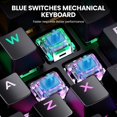 thumbnail image 2 of Gaming Keyboard Rainbow Backlit One-handed Gaming Keyboard Wrist Rest Portable Mini Mechanical Keyboard, Suitable for PC Gamers, 35 Keys, 2 of 9