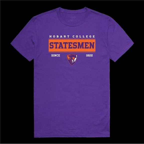 W Republic 507-700-PUR-02 Hobart & William Smith Colleges Statesmen College Established T-Shirt, Purple - Medium