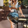 thumbnail image 3 of Disketp Rustic Vintage Truck Autumn para Vestido de Manga Corta para Mujeres, Vestidos de Verano para Mujeres, Casual y Holgado para la Playa, 3 of 6