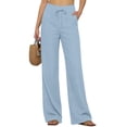 thumbnail image 5 of CYYOLLPF Palazzo Pants for Women Dress Pants Women Work Pants Women Sweat Pants for Womens Gaucho Pants for Women Capsule Wardrobe for Women 2026 Culottes for Women Sweatpants Blue M, 5 of 9