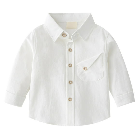 Ruyang Boys Uniform School Shirts Trendy Solid Color Long Sleeve Button Down Poplin Shirt Causal Lightweight Cardigan