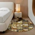 thumbnail image 3 of Round Rugs 4 Ft, Sunflowers Non Slip Area Rugs for Kitchen Bedroom Entryway, Farmhouse Vintage Western Texas Star Plaid Washable Carpet Runner Rug Floor Mats for Bedroom Home Decor, 3 of 9