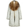 thumbnail image 4 of felwors Faux Fur Coat Women Long Fuzzy Fleece Jacket Open Front Cardigan Fur Lapel Coat Warm Winter Coats Fashion Outfits Gold, XL, 4 of 6