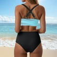thumbnail image 4 of Women's High Waisted Bikini Sets Sporty Two Piece Swimsuits Color Block Cheeky High Cut Bathing Suits High Waisted Swim Suits For Women 2025 Mint Green XL, 4 of 9