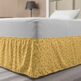 thumbnail image 1 of Stars Bed Skirt, Doodle Style 5 Pointed Geometric Shapes Abstract Heavenly Bodies Design, Elastic Bedskirt Dust Ruffle Wrap Around for Bedding Decor, 4 Sizes, Pale Yellow Orange, by Ambesonne, 1 of 2