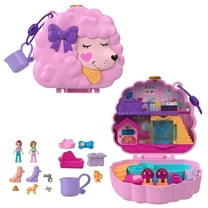 Polly Pocket Groom & Glam Poodle Compact Playset with 2 Micro Dolls & Color Change