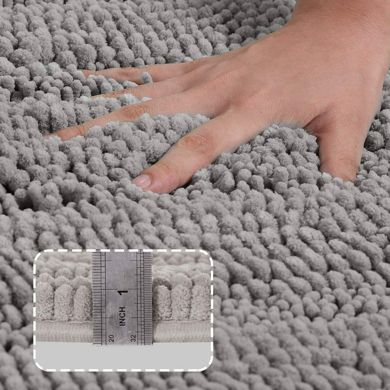2pk Fuzzy Foam Bath Rug Gray - Threshold