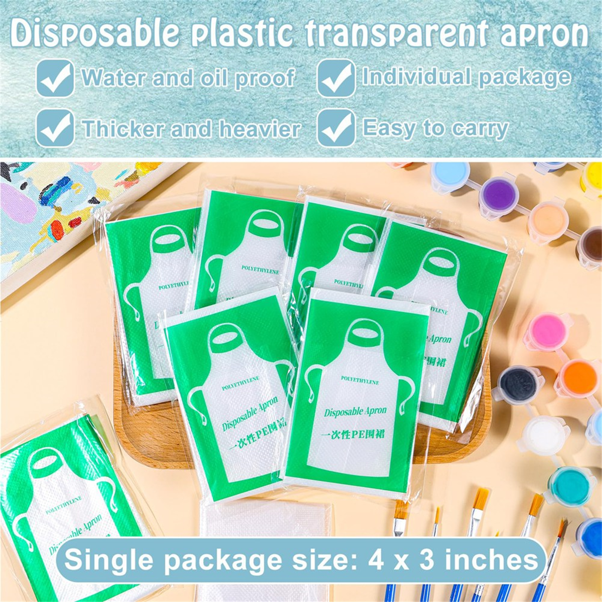 Toddler Paint Brush Set Round Flat Brush Palette Apron Easy to Clean Suitable for Acrylic Oil Watercolor Preschool