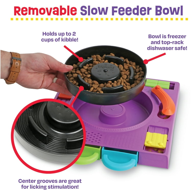 Brightkins DJ Doggo Puzzle Feeder - Dog Toy Treat Dispenser, Multi