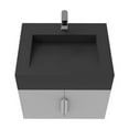 thumbnail image 2 of Nile 24" Gray Wood Floating Vanity with Black Top and Chrome Trim, 2 of 10