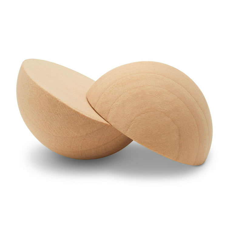 Round Wood Craft Split Ball 1-1/2 inch Diameter by 3/4 inch thick