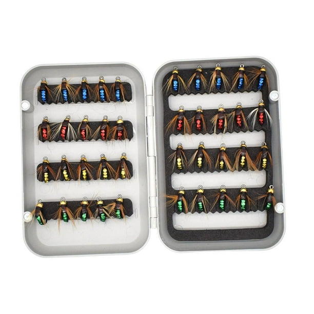 40x pesca con mosca, mosca húmeda, cebos artificiales, cebos de pesca con anzuelos, señuelos de pesca con mosca para Panfish Sunfish