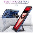 thumbnail image 2 of ATTOE Compatible for LG K51 Phone Case, LG Reflect/LG Q51 Case with Tempered Glass Screen Protector [2 Pack], Military-Grade Shockproof Built-in Kickstand Car Mount Protective Case for LG K51, Blue, 2 of 5