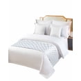 thumbnail image 2 of Xipuska Blue White Plaid Bed Runners for Twin Size Bed, Decorative Bed Throws for Foot of Bed, Modern Minimalist Geometric Lattice Bed Runner Sofa Throw Bedding Scarf Protector Slipcover for Bedroom, 2 of 6