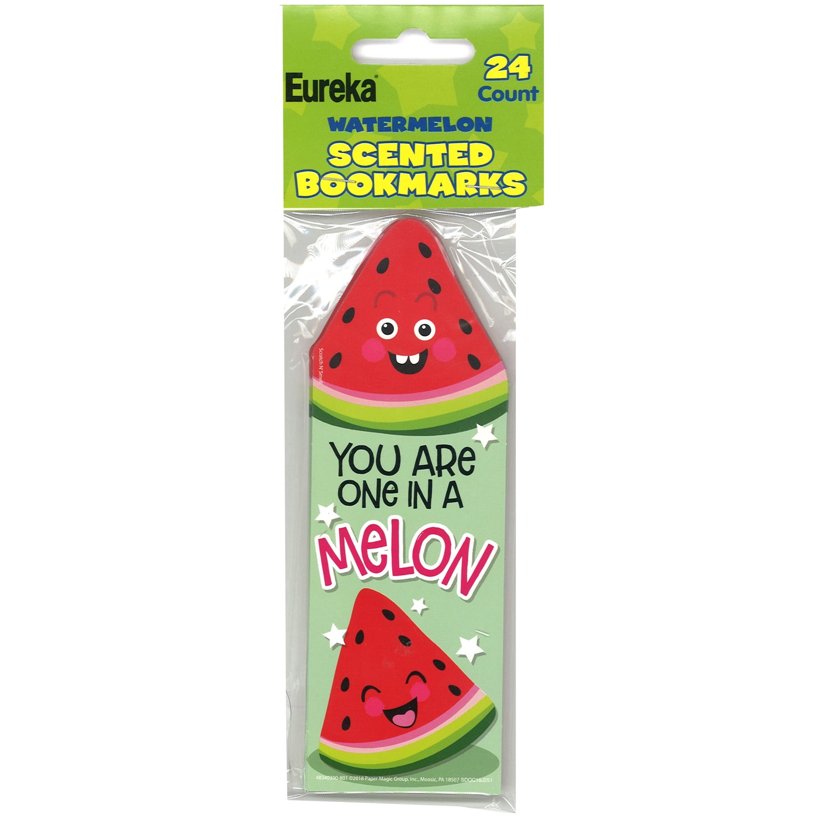 Eureka Watermelon Scented Bookmarks, 24 Per Pack, 3 Packs