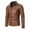 Brown, variant on Azrian Clearance Men's Jacket, Winter Warm Button Down Cotton Men's Zipper Opening And Closing Coat Long Sleeve Turn-Down Collar Jacket Leather Jacket With Pockets