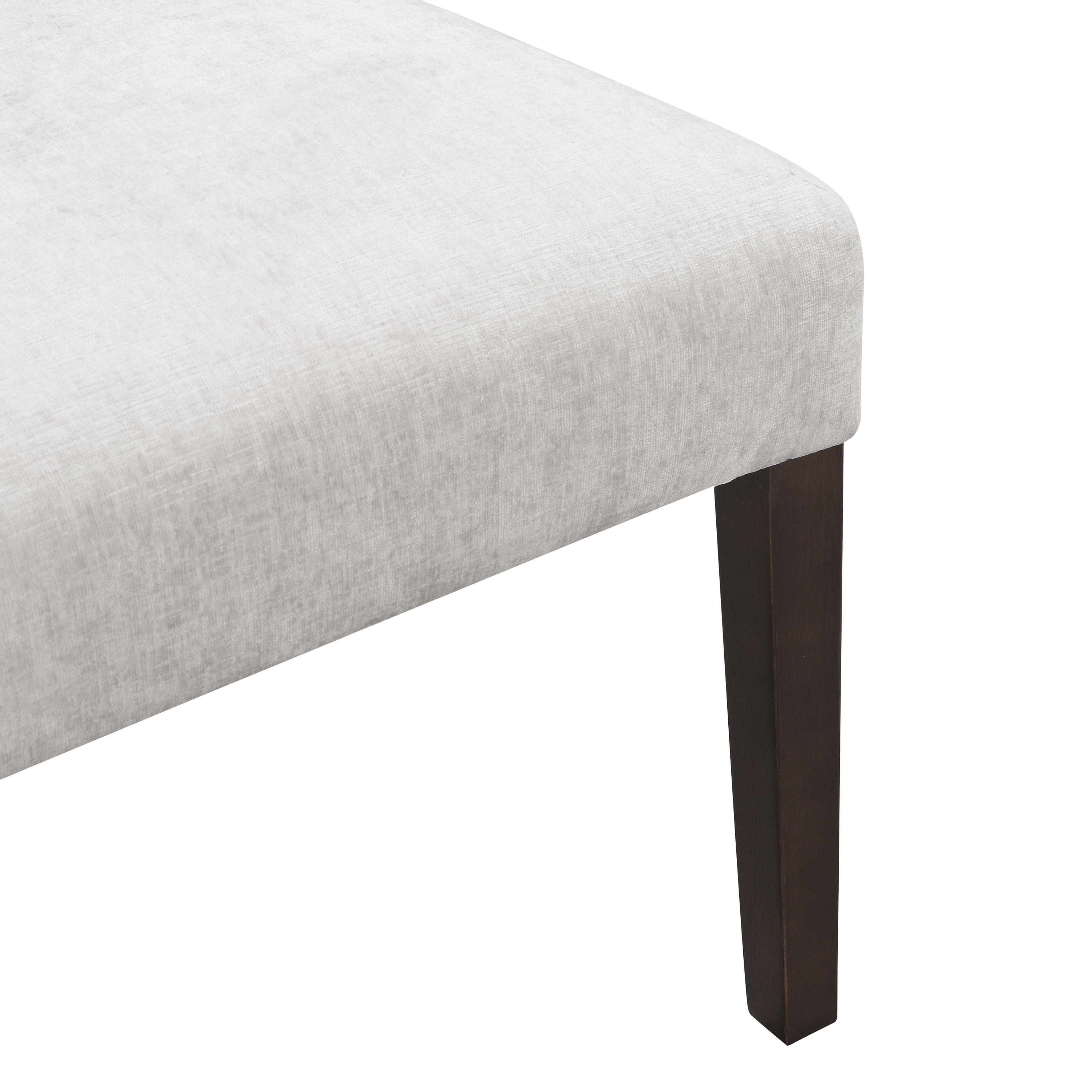 Dining Chairs Set of 2, Kitchen Chairs, Upholstered Side Chairs with Gray Chenille Fabric, Dark Brown Rubber Wood Legs and Scratch-Proof Pads for Dining Room Home Office