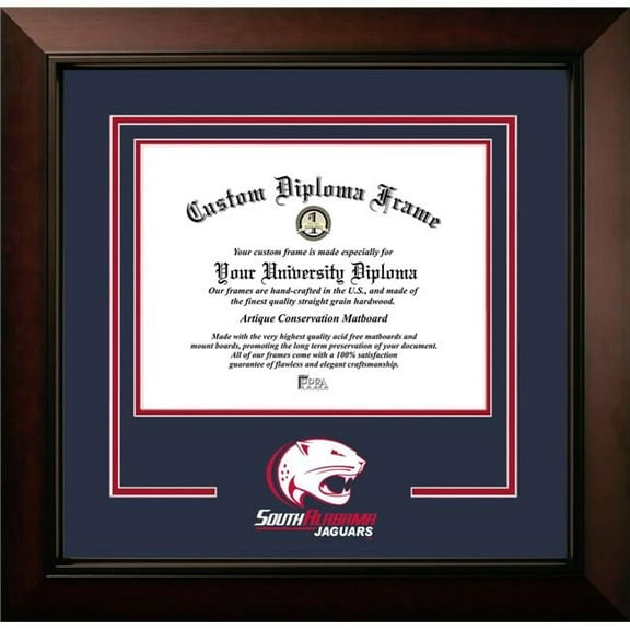 Campus Images AL991LBCSD-1185 8.5 x 11 in. South Alabama Jaguars Logo Diploma Frame, Legacy Black Cherry Spirit