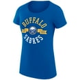 thumbnail image 2 of Women's G-III 4Her by Carl Banks Royal Buffalo Sabres Super-Slim Fit Lightweight City Graphic Sport Crewneck T-Shirt, 2 of 3