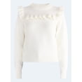 thumbnail image 5 of Free Assembly Women’s and Women's Plus Ruffle Yoke Sweater with Long Sleeves, Midweight, XS-4X, 5 of 5