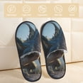 thumbnail image 2 of Balery Wild Blue Cool Dragon Pantuflas de Casa de Felpa Silenciosas con Diseño Estampado, Zapatillas Cómodas Antideslizantes de Algodón para Interior-Large, 2 of 8