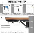 thumbnail image 5 of 2pcs Folding Shelf Brackets - Heavy Duty Metal Collapsible Triangle Shelf Bracket, Diy Wall Mounted Folding Table Hinge, Space Saving For Bench Table, 5 of 5