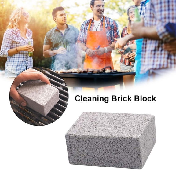 Pumice Cleaning Stone for Grills and Sinks, 3.9x2.7x1.6 Inch Scouring Block for Rust Hard Water Stains, Heavy Duty Household Cleaner