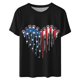 thumbnail image 3 of Camisetas de Manga Corta para las Mujeres, Blusa de Manga Corta de la Moda Del Día de la Independencia Hecha de Poliéster Cómodo para la Primavera Verano, Blusas de Manga Corta para las Mujeres, 3 of 7