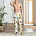 thumbnail image 2 of Susaid Orange Green Avocado Print Mens Pajama Pants Set Sleep & Lounge Pants, PJ Bottoms with Pockets and Button Fly-XX-Large, 2 of 6
