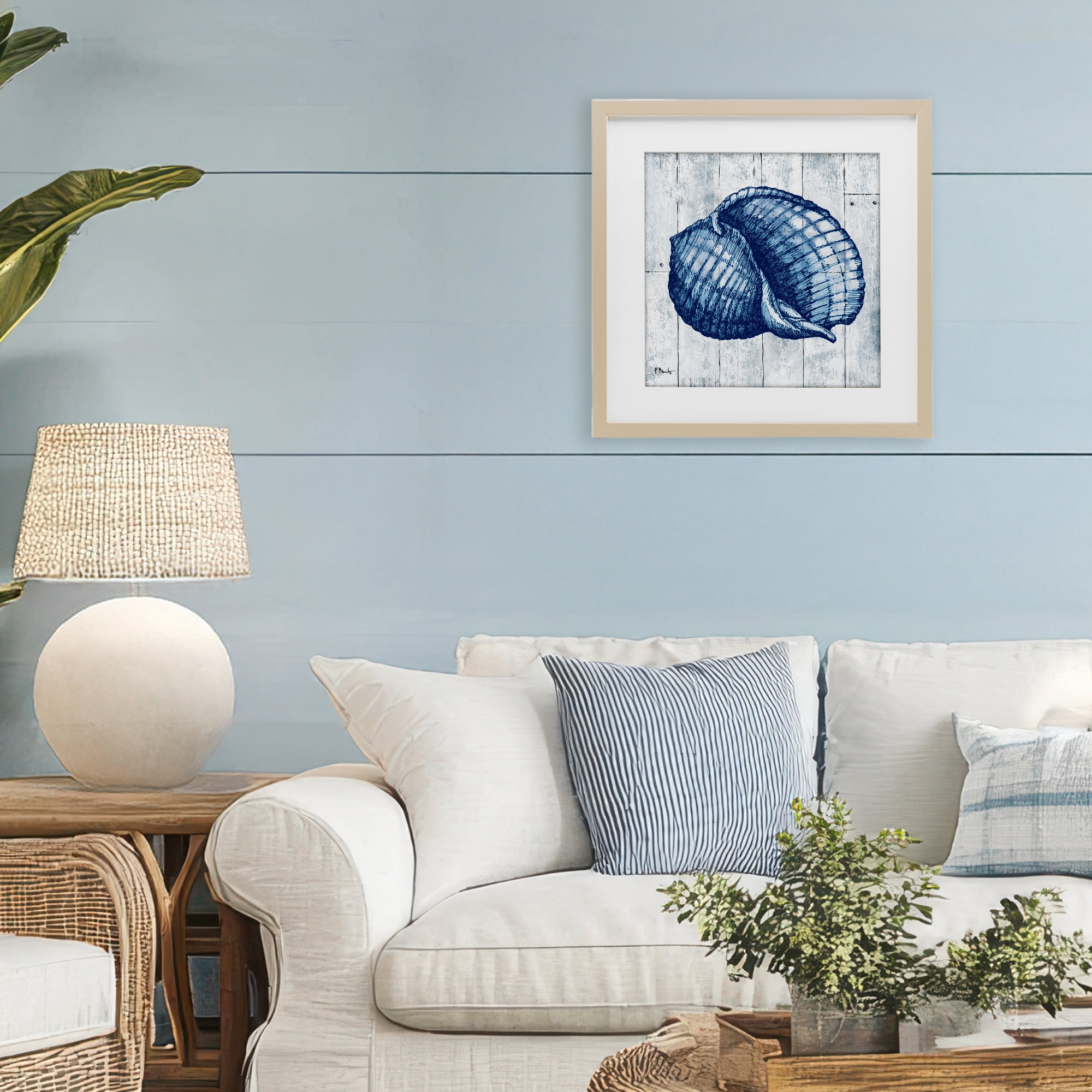 Stupell Industries Coastal Timberland Shell Birch Framed Print Under Glass, design by Paul Brent