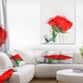 thumbnail image 1 of Red Rose Hand drawn Painting - Floral Canvas Art Print, 1 of 3