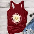 thumbnail image 3 of Aloohaidyvio Tops,Women Plus Size Summer Sun Moon Print O Neck Sleeveless Casual T-Shirt Top Tank, 3 of 5