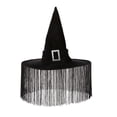 thumbnail image 2 of Decoraciones de Halloween, adornos de Halloween, regalos de Halloween, sombrero de bruja con borlas de Halloween, sombrero de bruja de fiesta, accesorios de maquillaje de tela, sombrero de bruja con b, 2 of 6
