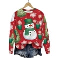 thumbnail image 2 of Uootdi Christmas Long Sleeve Sweatshirts for Women Crewneck Cartoon Funny Xmas Cute Snowman Print Sweater Sweaters Gift Holida y Pullover, 2 of 9