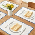 thumbnail image 2 of Farmhouse Placemats Set of 4 Linen Placemats for Dining Table Decor Indoor Washable Kitchen Table Mat Blue 17.7*12.6inch, 2 of 6