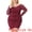 Burgundy, variant on Women's Plus Size Bodycon Mesh Stretchy Ruched Pencil Mini Dress 1X Black