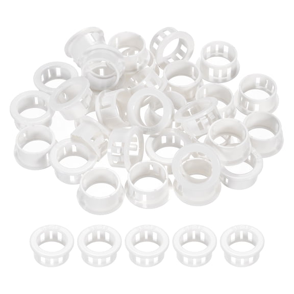 48pcs Wire Grommet, 18.8mm Mounting Dia Plastic Grommets Cable Hose Snap, White