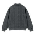 thumbnail image 4 of Men's Sweaters with Collar Long Sleeve Knit Pullover Sweatshirts Long Sleeve Solid Color Fashion Casual Tops (XL, Dark Gray), 4 of 4