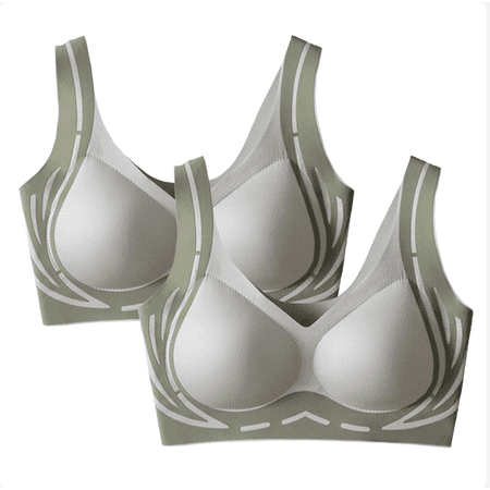 PRORMOOW Wireless Bras  Wireless Push Up Bra  Yoga Bra  Women s Sports Bra Without Steel Rings Sexy Gathering Yoga Beauty Vest Integrated Fixed Chest Pad Fitness  Mint Green  34