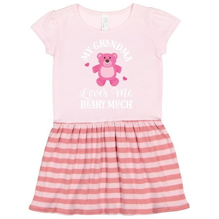 

Inktastic Grandma Loves Me Girls Bear Gift Toddler Girl Dress