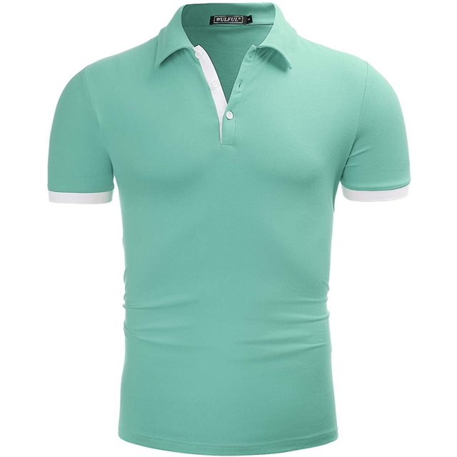 Polo Ajusté pour Hommes Manches Courtes T-Shirt Décontracté d'Été